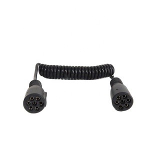 Factory Wholesale 3.5/2.6m Trailer Spiral Coiled Cable 24V/12V 7 Pole Trailer Power Cable