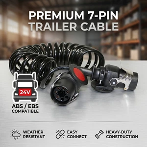 All-Weather 7-Pin Trailer Wire,12V-24V 7-way Trailer Cable Suitable for Saltwater Boat Trailers and Snowmobile Haulers