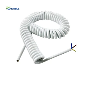 Custom ROUSHENG Industrial Copper Coiled Spiral Cable 2-8 Core PVC Insulation Power Signal Cable IP67 Rated 220V