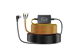 12V/24V To 5V 3A Hardwire Kit For Dash Cam, Car Dash Camera Hard Wire Charging Cable With Micro USB Right Angle Plug