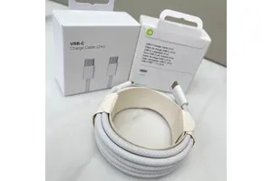 Aluminum Alloy Braided 5mm USB-C to C 5A Fast Charging Cable 1m/2m for iPhone 15/16 Pro Max Camera & Printer