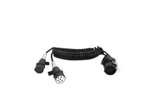 Adaptor Trailer Cable Trailer Spiral Cable With Nylon Trailer Plug 24V 7 Pin 15Pin With Spring