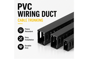 UL94 V-0 Flame Retardant Black PVC Slotted Wiring Duct Custom Fireproof Cable Raceway