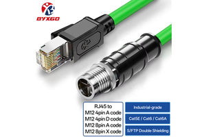 High Flex Industrial Cable RJ45 to M12 A D X Code Connector Sensor EMI Shielding Cable for Industrial Automation