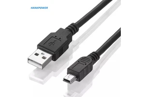 1.5 Meter Black USB2.0 5Pin MINI USB Cable Pure Copper PVC Jacket 12-Month for Camera Charging
