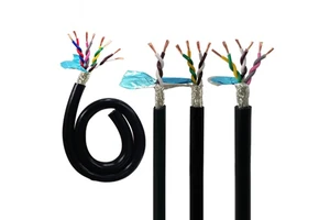 2/4/6/8-Conductor Shielded Twisted-Pair Cable CE Certified Oxygen-Free Copper Dual Shield 32ft for CNC Servo