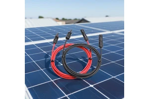 Black Red Solar Cable Tie with Connectors 12AWG/4mm2 3m DC-DC Solar Pv Extension Cables for PV System