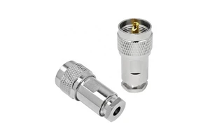 SO239 Male Plug Straight Clamp Connector 50Ohm Nickel-Plated RG58 Cable Compatible Fits PL259 UHF/SMA/BNC RF Connectors