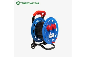 Custom Portable Industrial Cable Reel 25m Extension Cord with 13A Plug NEMA Female End IP65 4 Outlets PVC Material