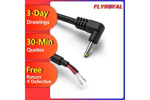 Custom L-Shape Angle DC Male To Open Power Cable DC Plug 35135mm 5521 5525 Barre Jack Male Audio & Video DC Cables