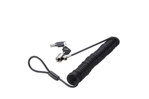 HeyShow Universal Spiral Steel Wire Laptop Lock Coil Computer Security Cable Notebook Anti Theft Rope Spring Cord Black With Key