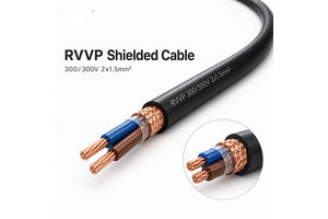 RVVP Copper Braided Shielded Control Cable 2 Core 1.5mm² 300/300V PVC Flexible Signal Cable for Industrial Automation