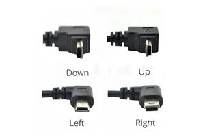90 Degree Left Angle Mini USB Cable USB 2.0 Type A To Mini B Cable Male Charging Cord