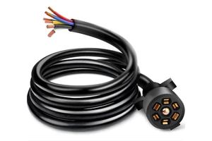7 way Wire Harness Heavy Duty 8ft Trailer Cable for Camper, Weatherproof Gooseneck Hitch Extender