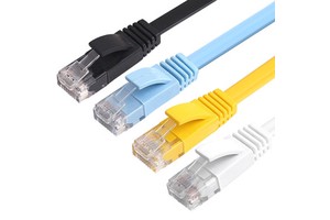 Flat Cat6 Ethernet Cable High Speed Gigabit Network Patch Cord Slim RJ45 LAN Wire Pure Copper Soft Flex PVC Jacket For Carpet