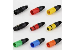 Multi-Color 3P XLR Cable Connector, Plastic Housing Balanced Mic Plug for Stage Audio