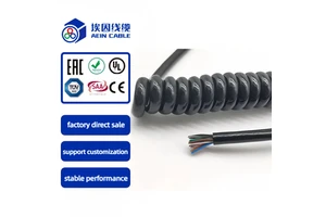 Shanghai 20 Core Glossy Electrical Spring Spiral Coiled Wire Cable