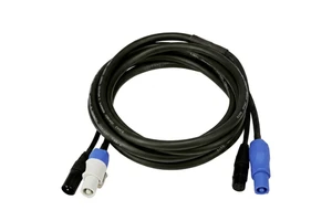 Professional 2-in-1 Power and Signal Hybrid Cable 3-Pin XLR to Locking Power Plug Combo Cord for Stage Lighting and Audio