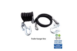 Heavy Duty Galvanized Trailer Hitch Cables with Turnbuckle and Power Hook Safety Tether Tow Cable for Trailers