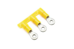 Insulated Ring Terminal Crimp Connector Kit Vinyl Copper Brass Cable Lug Battery Terminal Electrical Wire Connector Circular