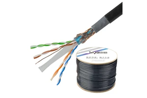 SIPU Waterproof Cat6 Outdoor Cable 305m Insulated with HDPE UTP Shield PVC Jacket 6.0mm O.D Copper Stranded Conductor