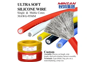 High Temperature Resistant 2 4 6 8 10 12 14 16 20 Awg Copper Silicone Electric Battery Cable Gauge Flexible Silicone Cable Wire
