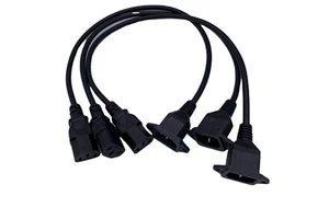 0.5m Black ETL Iec 320 C13 to C14 Power Cable with Screw 3X18AWG