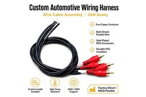 Custom Manufacturer Custom High Performance RCA Male Gold Plated Connectors For Car Audio Systems Wiring Harness