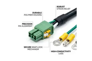 48V DC Server Power Cable Compatible HPE Q0H80A OEM Custom Pure Copper UL Listed Data Center Rack PDU Power Cord