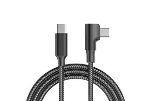 2M 5A 100W Elbow Type C to C Braided Nylon Sheathed Fast Charge High Speed 100W Wireless Data Cable for Mobile Computer Printer