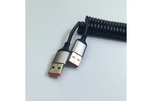OEM Customized Fast Charging Data Cable USB C Spiral Spring Design for Smart Phones Tablets and Other Devices