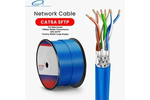Anti-interference Cat6a S/FTP OFC Ethernet Cable 23AWG 305m Roll 10Gbps Double Shielded Industrial Network Cable Bulk Custom