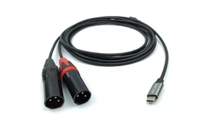 Type-C to Dual XLR Male Audio Cable - High Fidelity for Stage/Studio Recording