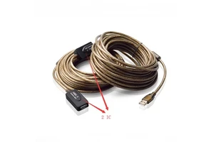 Transparent Black Usb 2.0 Extension Cable 15m with 2 IC in Stock