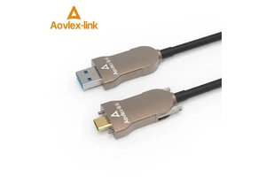 AOC USB3.0 Type A Male to Type C Male with Screw Locking USB 3.0 Active Optical Cable for Industrial Camera