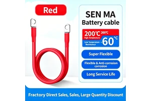 Customizable Battery Cables 35/50/70mm² Red Power Inverter Wires for Solar, Marine, RV and Automotive Use