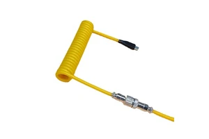Aflion Custom Type C USB Port Aviator Spiral Coiling Coiled Data Wire Cable for Mechanical Gaming Keyboard Accessories