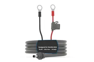 Factory Direct 3M Starlink Mini Power Cable - O Ring to DC Connector - Safety Fuse - UV Resistant for South America Camping