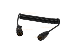 Trailer & Truck Electrical Power Cable Trailer Spiral Coil 7 Pin 24V Spiral Trailer Cable with Plug