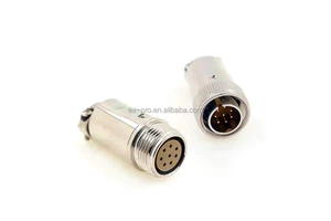 EX-PRO 8-core Circular PA66 Brass Gold Plated Male/Female Connector for Video Equipment Plug Lens Servo Switching Compatible