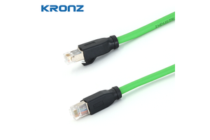 KRONZ Industrial RJ45 Connector Cat5 Cat6 8 Pin Dual Shielded Highly Flexible 24/26AWG Ethernet Cable Connector For Networking