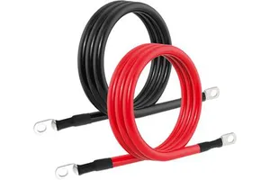 Battery Cable Specification Pure Copper Battery Inverter Cable 3/8in Ear Two-End Power Inverter Cable Set for Battery Energy