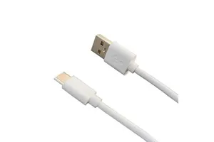 White USB 2.0 to Type C Cable 3A Fast Charging Pure Copper Braid Shielding for Data Transfer Charging for Cameras Computers