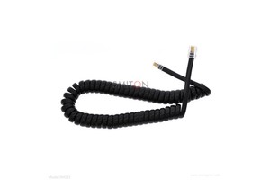 Customized Black White RJ9 RJ10 26AWG Spiral Cable Telephone Handset Coiled Cable 4P4C