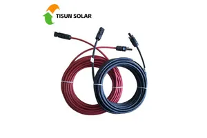 Tisun Ready Stock Factory High Quality 4mm / 6mm /10mm Solar Cable Customized Solar PV Cable for Solar Power System