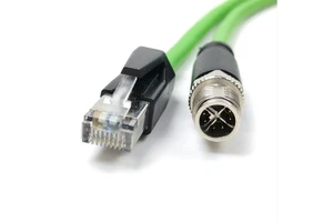 Premier Cable CAT6A M12 8 Position X-Code Male Female Panel Mount High Flex Gold-Plated Contacts IP67 Industrial Ethernet
