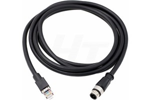 1m 2m 3m M12 D-Code Male to 4P RJ45 IP67 Waterproof Copper Ethernet Cable for Industrial Camera Sensor Cat5e with PVC Jacket