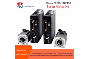 HONGBAODA NEMA 52 AC Servo Motor Kit, 2.0kW, 10N.m, 3000RPM, 23-Bit Encoder, High-Precision Motion Control