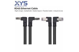 RJ45 Right Angle Ethernet Cable Industrial Network Cable Assembly for Network Server 5Gbps CE RoHS Certified
