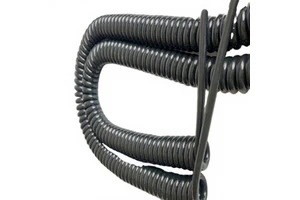 Spiral Coiled Retractable Black Copper Cable -40 to +85°C 16 AWG 300V